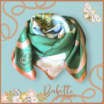 Load image into Gallery viewer, Pearl Beetle Olive Green Silk Square Scarf
