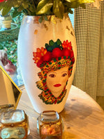 Load image into Gallery viewer, Handpainted The Emperor and his Empress Glass Vase
