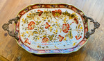 Load image into Gallery viewer, Antique porcelain and bronze serving dish Wong Lee 1895 Art Nouveau
