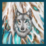 Load image into Gallery viewer, Spirit Wolf Silk Square Scarf
