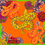 Load image into Gallery viewer, Flower Snake Orange Small Silk Square Scarf
