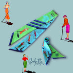 Load image into Gallery viewer, L&#39;affiche de Golf Green/Blue Silk Twilly Scarf
