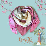 Load image into Gallery viewer, Magnolia Mint Green and Pink Silk Square Scarf
