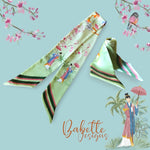 Load image into Gallery viewer, Magnolia Mint Green Silk Twilly Scarf
