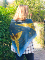 Load image into Gallery viewer, Golden Parrots Grey and Silver Silk Square Scarf
