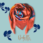 Load image into Gallery viewer, Ocean Coral Silk Square Scarf
