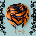 Load image into Gallery viewer, Lace Grace Rust and Black Silk Square Scarf
