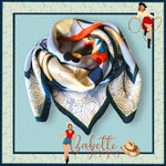 Load image into Gallery viewer, Saddle Up Grey Silk Square Scarf

