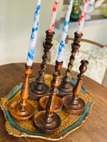 Load image into Gallery viewer, Antique set of English wooden Candlesticks

