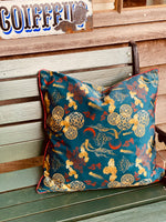 Load image into Gallery viewer, Moon Phase Koi Fish Luxury Velvet Cushion
