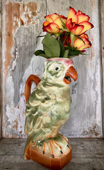 Load image into Gallery viewer, Vintage Water Jug &quot;Parrot&quot; Barbotine
