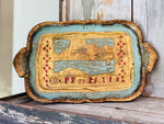 Load image into Gallery viewer, Vintage Unique Florentine Tray « Lago Di Garda »
