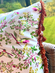 Garden Of Joy Luxury Velvet Cushion with fringes