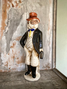 Vintage ceramic figurine « Dog with the head»