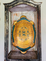 Load image into Gallery viewer, Vintage Unique Florentine Tray Petrol blue
