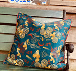 Load image into Gallery viewer, Moon Phase Koi Fish Luxury Velvet Cushion
