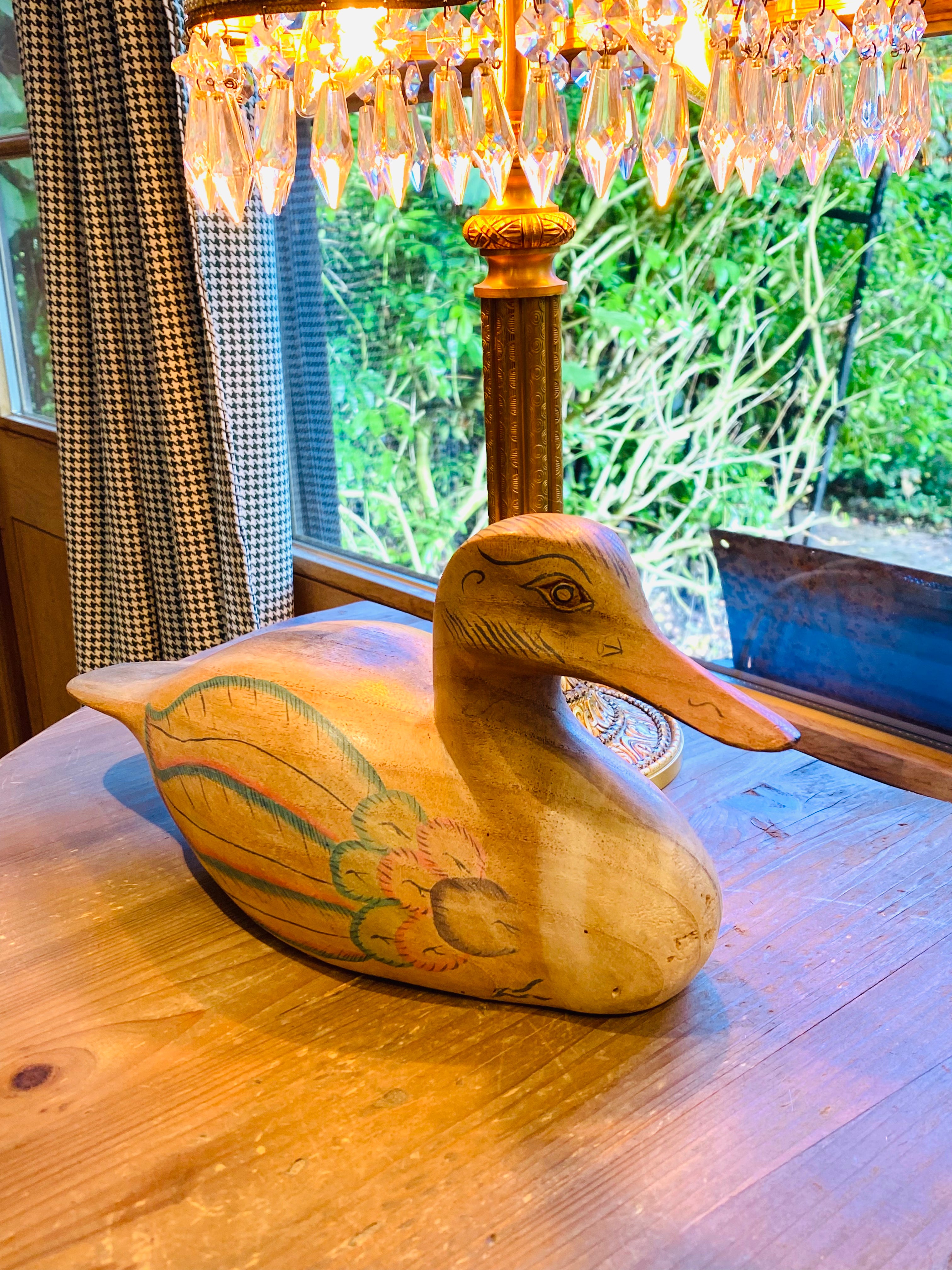 Vintage Decoy Duck light wood